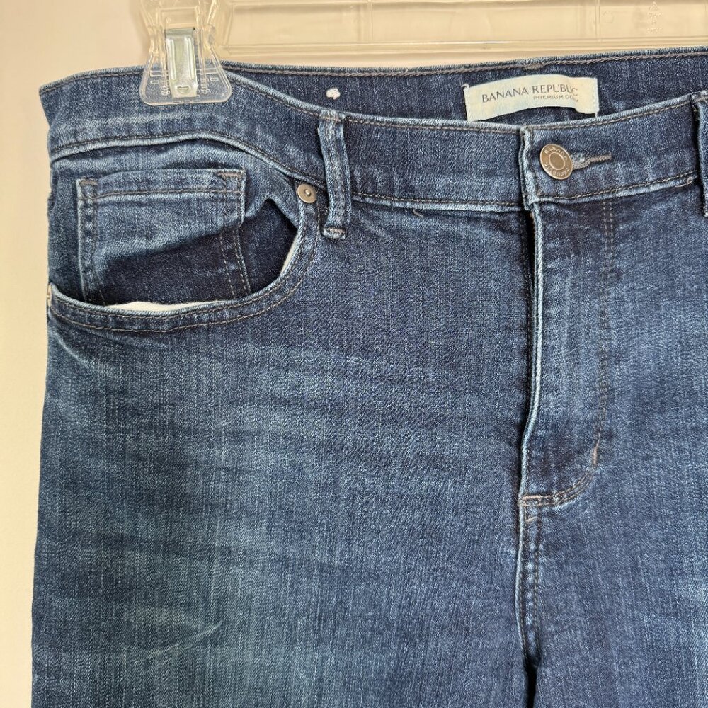 Banana Republic Vail Straight Leg Dark Wash Jeans Womens 32 Long Cotton Blend 30 - Picture 2 of 10